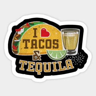 Tacos and Tequila Party: Eating Tacos & Drinking Tequila Sticker